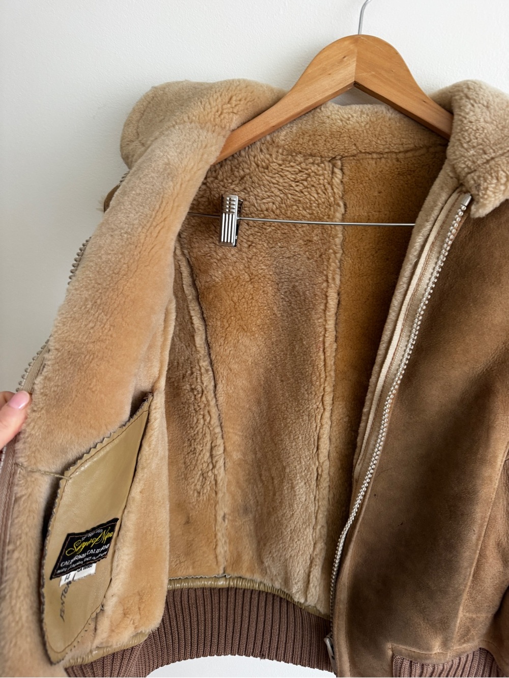 Brown Shearling-Lined Suede Vest - Picture 3 of 7